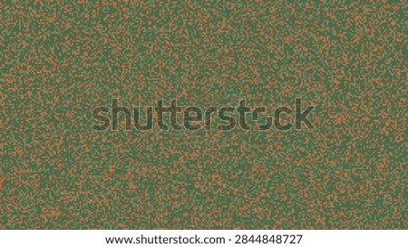 This is a pixelated pattern featuring muted orange and green tones creating a grainy textured background. The design is seamless
