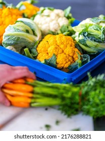 This Rare Yellow Cauliflower Is Beautiful And Unique  Combined With Normal White Cauliflower And Other Veggies, Chef Will Prep An Incredible Salad 