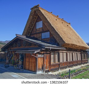 This is Shirakawago the oldest village of Japan and traditional house of  Japanese People. - Shutterstock ID 1382106107