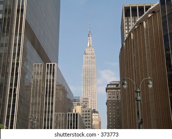 This Is A Shot Of The Empire State Building Along With Madison Square Garden.