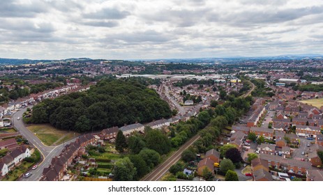 This Is A Shot Over Birmingham Which Overviews The Trees And Houses Of The Urban Area. This Can Be Used And Edited As Desired.