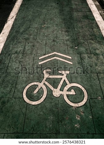 Foto Bild Fahrrad-Zone Fahrbahnbeschriftung