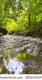 This small waterfall is surrounded by abundant natural beauty. The water is clear and cool, and there are wild fruits and symbiotic plants growing in a symbiotic relationship, making it an ideal place for a relaxing holiday