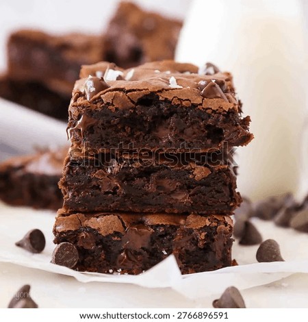 This stack of brownie looks incredibly temptins its slightly crisp outer layer perfectly complements the soft, fudgy, melt. The melted chocolate chunks in every bite add a rich and intense sweetness. Served warm with a sprinkle of chocolate on top, this treat feels like a warm hug for chocolate lovers simple, yet impossible to resist.
