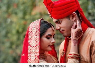 This is the start of something beautiful. Cropped shot of a young hindu couple on their wedding day.