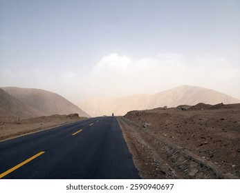 This stunning image captures a desolate desert landscape on a clear day