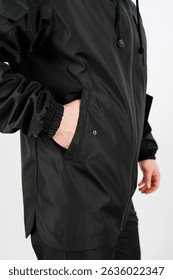 This stylish black jacket features practical pockets, making it ideal for casual outings, outdoor activities, and adventurestruly a versatile wardrobe addition