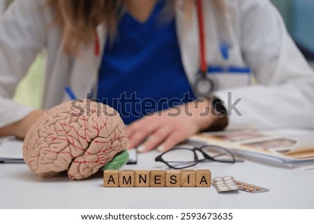 This is a thoughtprovoking image that explores the complex and intriguing theme of amnesia in a medical context