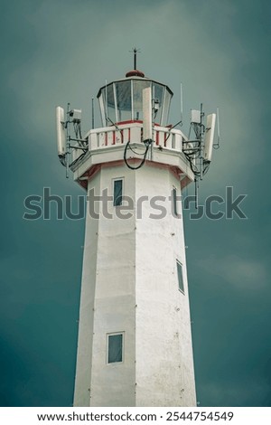 Image, Stock Photo Lighthouse in autumnal thunderstorm atmosphere