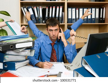 This is a very active and the executive office worker. He has very hard work. - Shutterstock ID 100531771