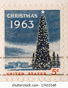 This Is A Vintage 1963 Canceled US Stamp Christmas Tree WhiteHouse