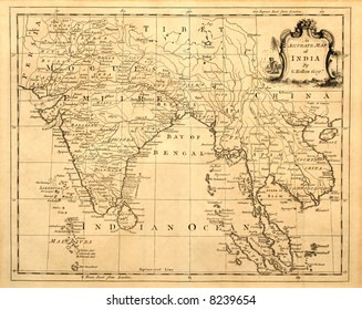 This Vintage Map Of India And Southeast Asia Was Printed In 1750.