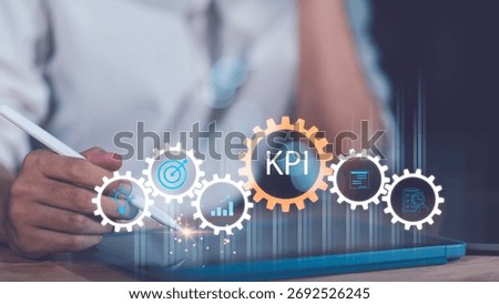 This visual concept highlights performance management, KPI strategy, and data-driven business optimization for organizational growth, efficiency tracking, and results-oriented decision-making.