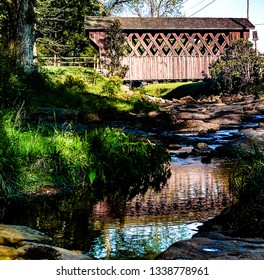 This Is A Wooden Covered Bridge In Municipal Park, Opelika, AL