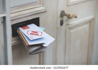 This Is Your Final Notice. Cropped Shot Of Letters In A Letter Box.