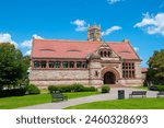 Thomas Crane Public Library is a city library at 40 Washington Street in historic city center of Quincy, Massachusetts MA, USA. The building was built in 1881 with Richardsonian Romanesque style. 