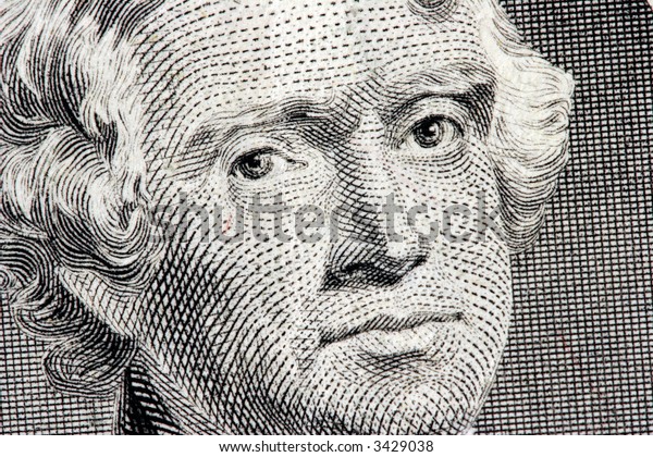 Thomas Jefferson Close Two Dollar Bill Stock Photo (Edit Now) 3429038