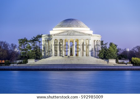 Thomas Jefferson Memorial, Dusk, National Mall, Washington D.C., USA