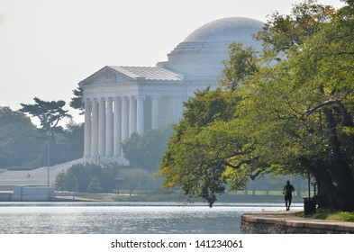 Thomas Jefferson Memorial Silhouette In Washington DC United States 