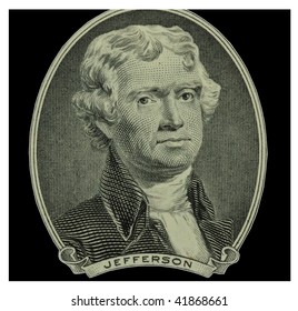 Thomas Jefferson Portrait From Two Dollar Bill