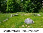 Thomas Nelson Jr. House site on Battle Road Trail in Minute Man National Historic Park in town of Lincoln, Massachusetts MA, USA. 