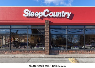 Thornhill, Ontario, Canada - February 26, 2018: Sleep Country Canada Store Front In Toronto. Sleep Country Canada Inc. Is A Canadian Mattress Retailer.