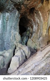 Thors Cave, High In A Limestone Outcrop Above The Manifold Valley.