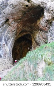 Thors Cave, High In A Limestone Outcrop Above The Manifold Valley.