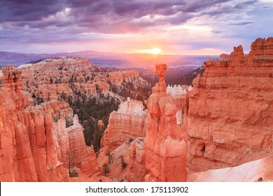 Thor's Hammer, Bryce Canyon At Sunrise