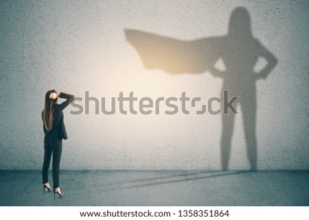 Similar – Image, Stock Photo Shadow of a woman on the white sand