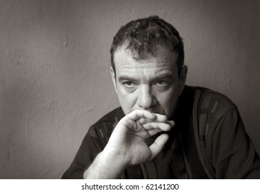 Thoughtful Man Black White Portraits Series Stock Photo 62141200 ...