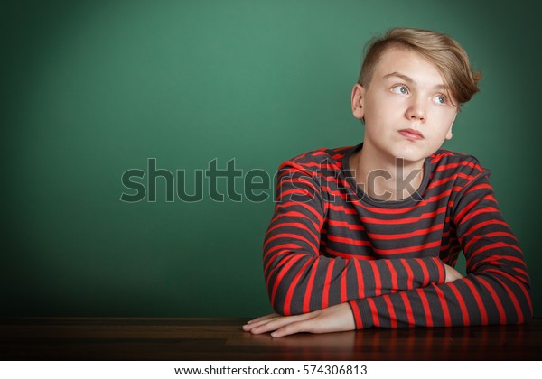 Thoughtful Trendy Young Teenage Boy Modern Stock Photo Edit Now