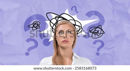 Similar – Image, Stock Photo Young woman gazing upwards in urban setting