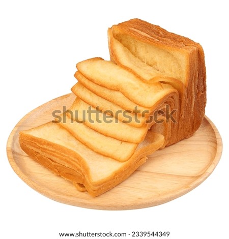 Thousand layer toast on wooden dish