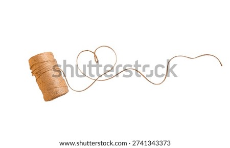 Thread burlap isolate on white background. Selective focus. Old.