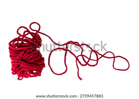 Thread isolated on white background. Selective focus. color.