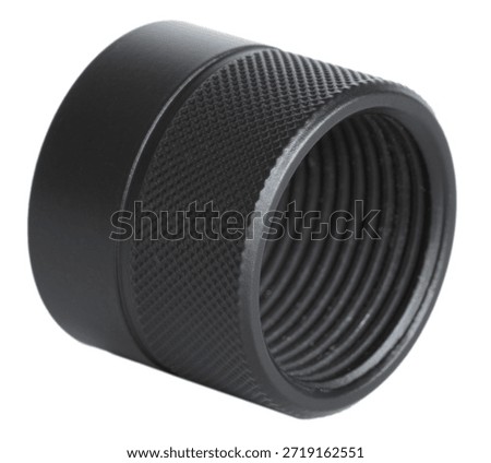 Thread protector removed from the gun and isolated on a white background.