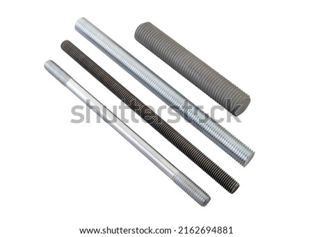 Threaded rods of different sizes and finish