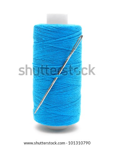 Similar – Image, Stock Photo Spool of thread on a blue jeans