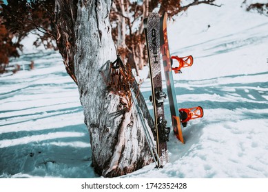 "Thredbo, NSW / Australia - August 24, 2019: Village and ski resort in the Snowy Mountains of New South Wales in the winter time"