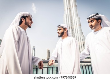 Three Arabic Men Bonding Outdoors Businesspeople Stock Photo 595070354 ...