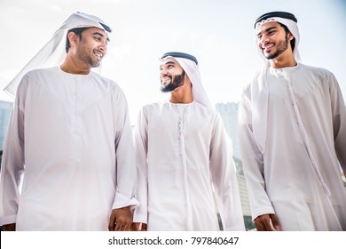 Three Arabic Men Bonding Outdoors Businesspeople Stock Photo 797840647 ...