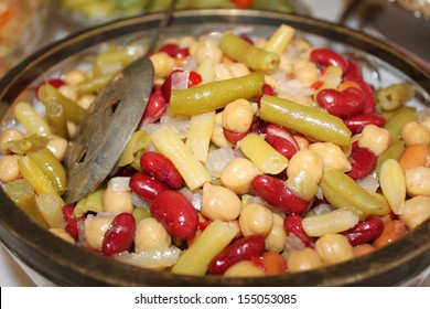 Three Bean Salad In A Large Bowl