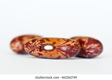 Three beans on white background
