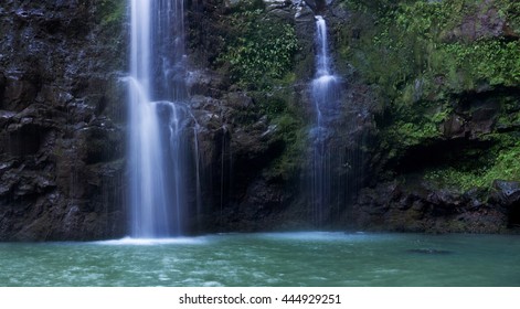 Three Bear Waterfall In Maui, Hawaii