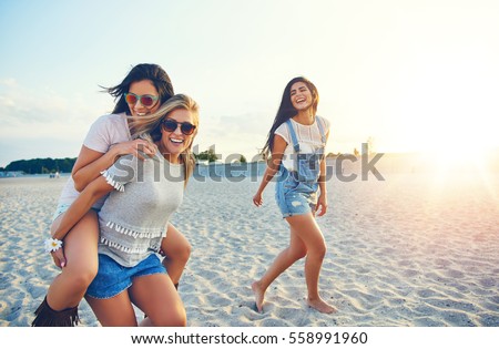 Similar – Image, Stock Photo blurred people on beach