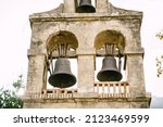 Three bells on the bell tower of the Church of the Nativity of the Virgin in Prcanj