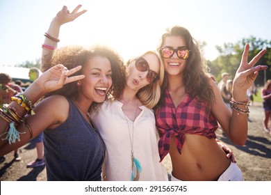 Three best friends at the festival