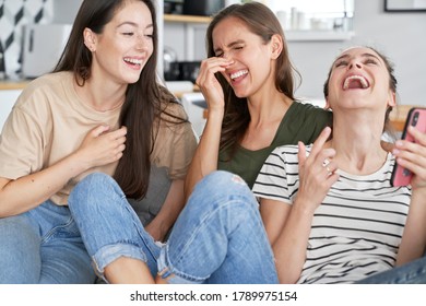 Three Best Friends Laughing So Much