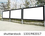 Three blank frame billboard mockup